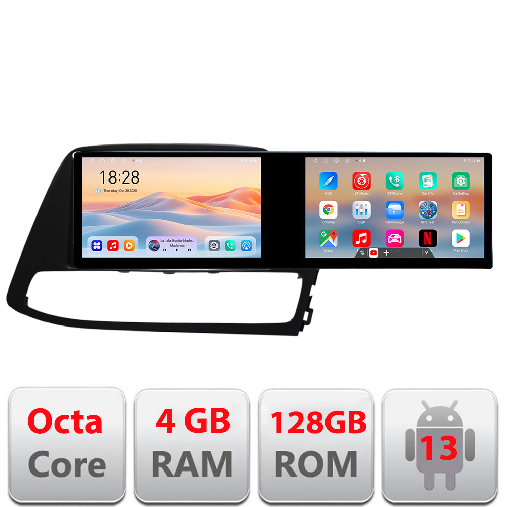 Navigatie Hyundai I30 2018-2021 Lenovo 8 core 4+64 10.5 inch Incell 1K android Wifi 5Ghz gps internet CarStore Technology