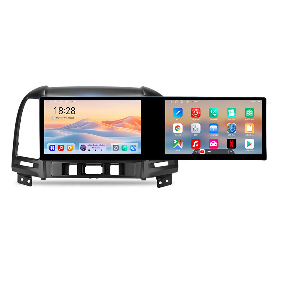 Navigatie Hyundai Santa Fe 2007-2012 Kit-008 Edotec 2 ecrane 8 core 4+128 21.6 inch Incell android Wifi 5Ghz gps internet CarStore Technology