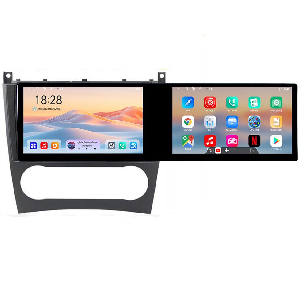 Navigatie Mercedes W203 CLC Kit-093 Edotec 2 ecrane 8 core 4+128 21.6 inch Incell android Wifi 5Ghz gps internet CarStore Technology