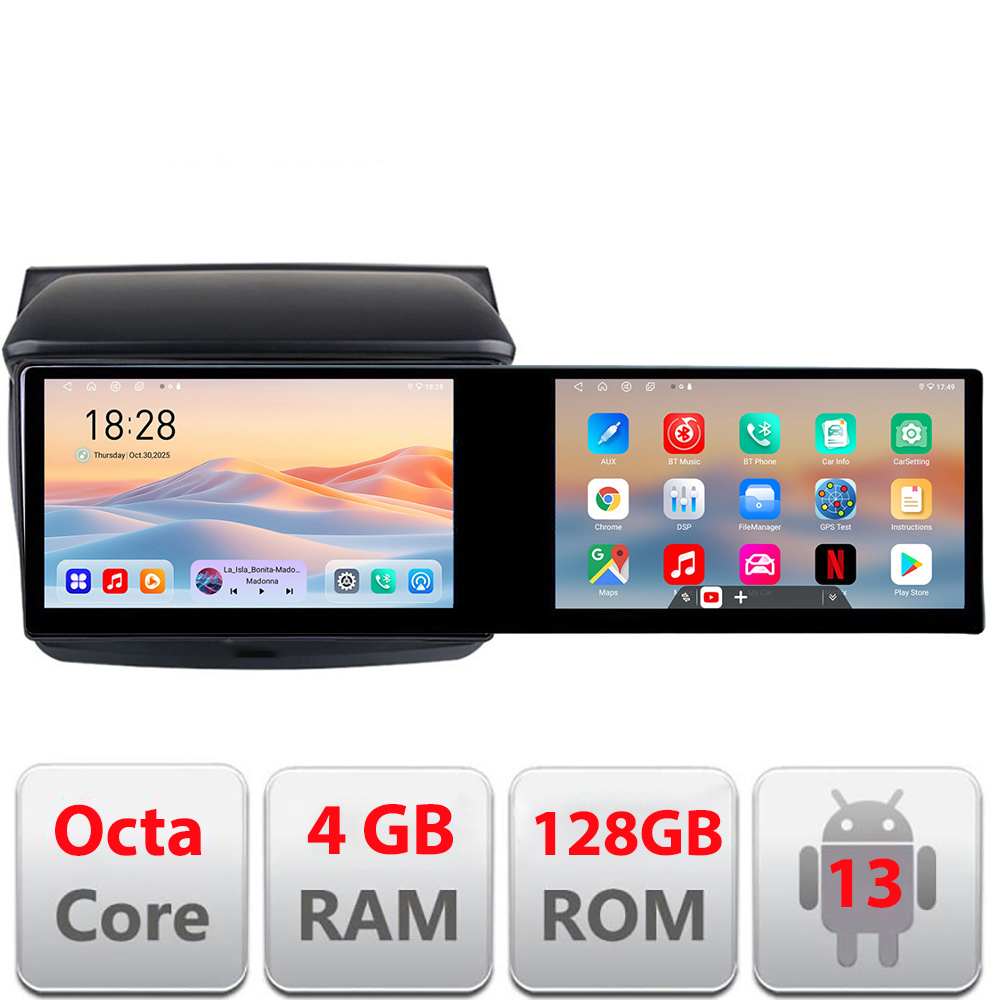 Navigatie Mitsubishi L200 2006-2014 Kit-094 Edotec 2 ecrane 8 core 4+128 21.6 inch Incell android Wifi 5Ghz gps internet Q CarStore Technology