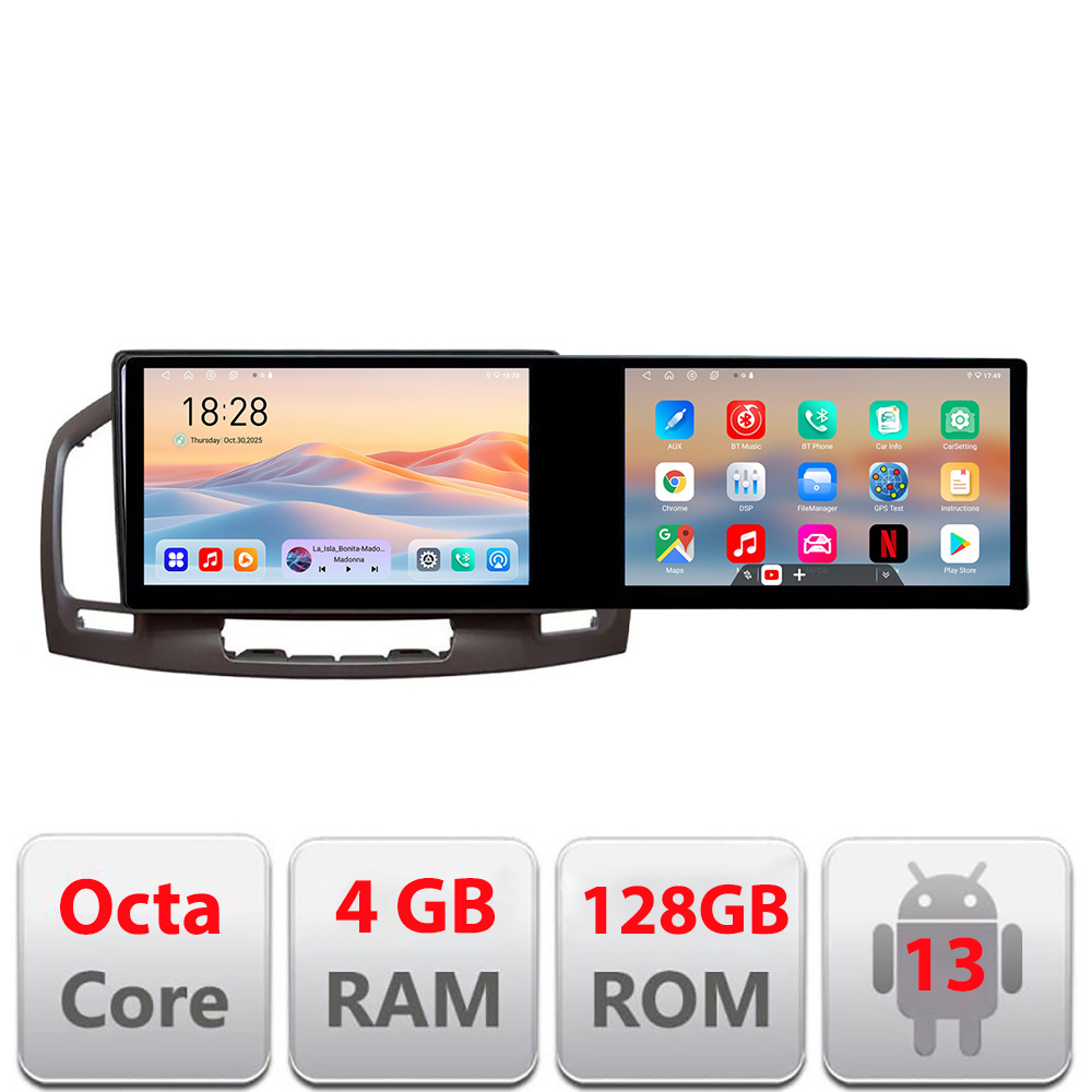 Navigatie Opel Insignia 2009-2013 Kit-114 Edotec 2 ecrane 8 core 4+128 21.6 inch Incell android Wifi 5Ghz gps internet a CarStore Technology