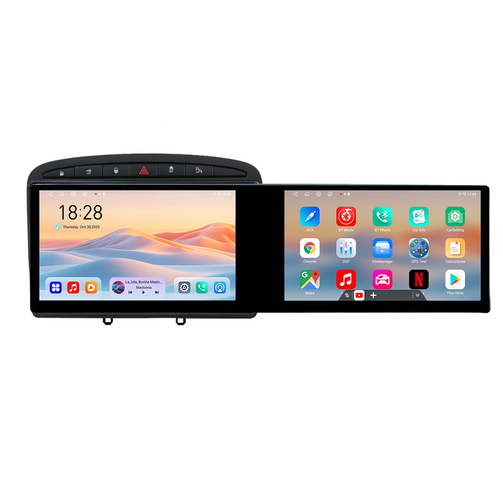 Navigatie Peugeot 308 Kit-038 Edotec 2 ecrane 8 core 4+128 21.6 inch Incell android Wifi 5Ghz gps internet CarStore Technology