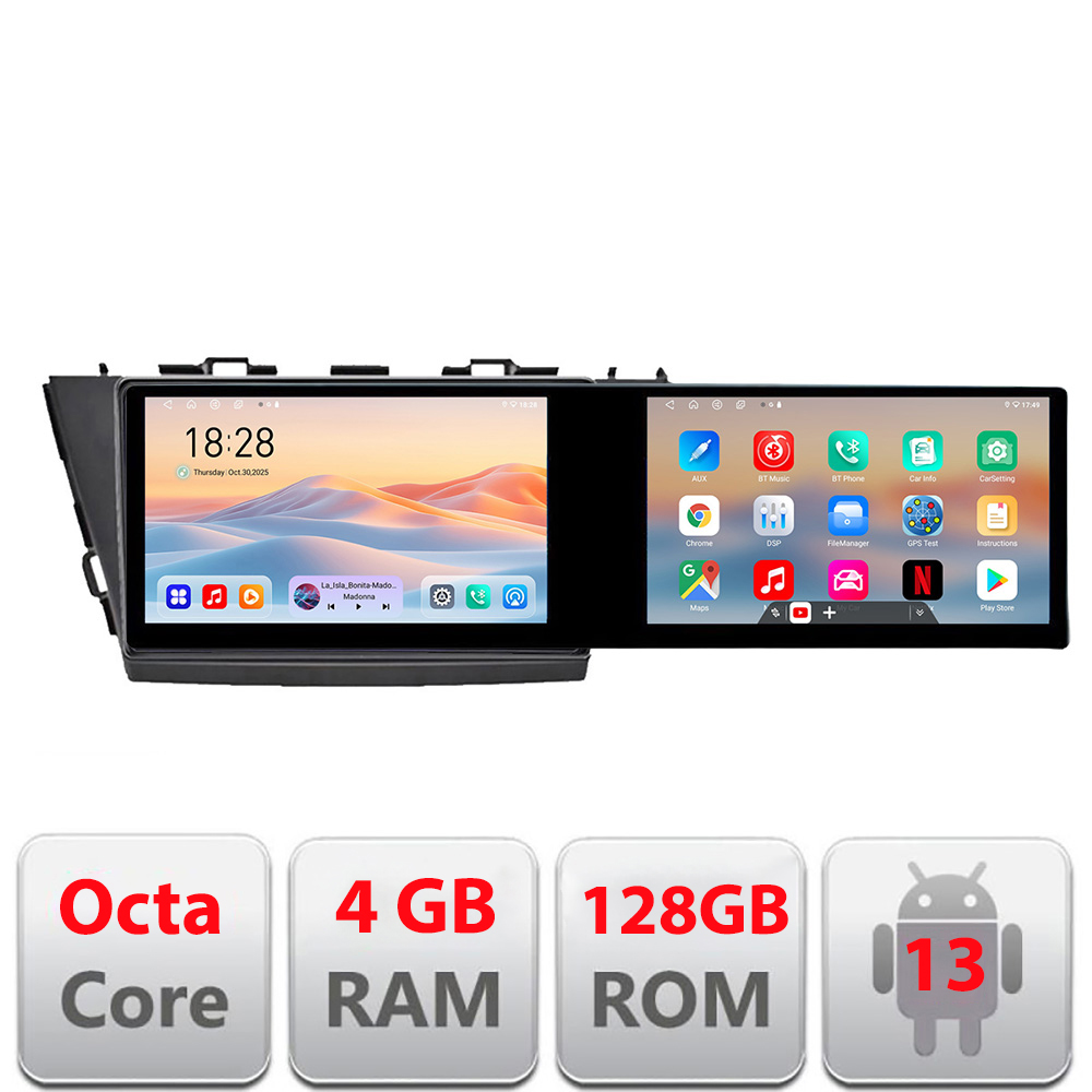 Navigatie Toyota Prius 5 Plus 2012-2020 Edotec 2 ecrane 8 core 4+128 21.6 inch Incell android Wifi 5Ghz gps internet Kit-prius5-plus CarStore Technology