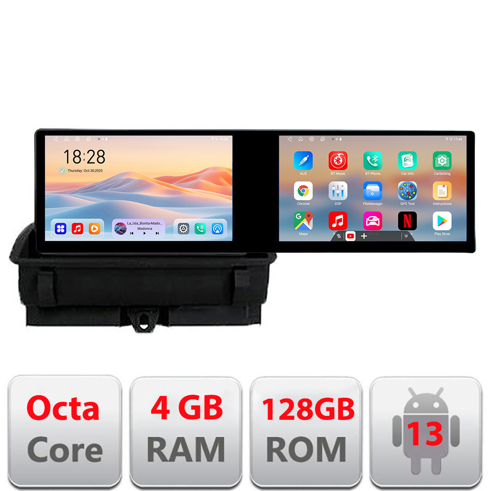 Navigatie Audi Q3 2011-2018 Edotec 2 ecrane 8 core 4+128 21.6 inch Incell android Wifi 5Ghz gps internet Kit-q3 CarStore Technology