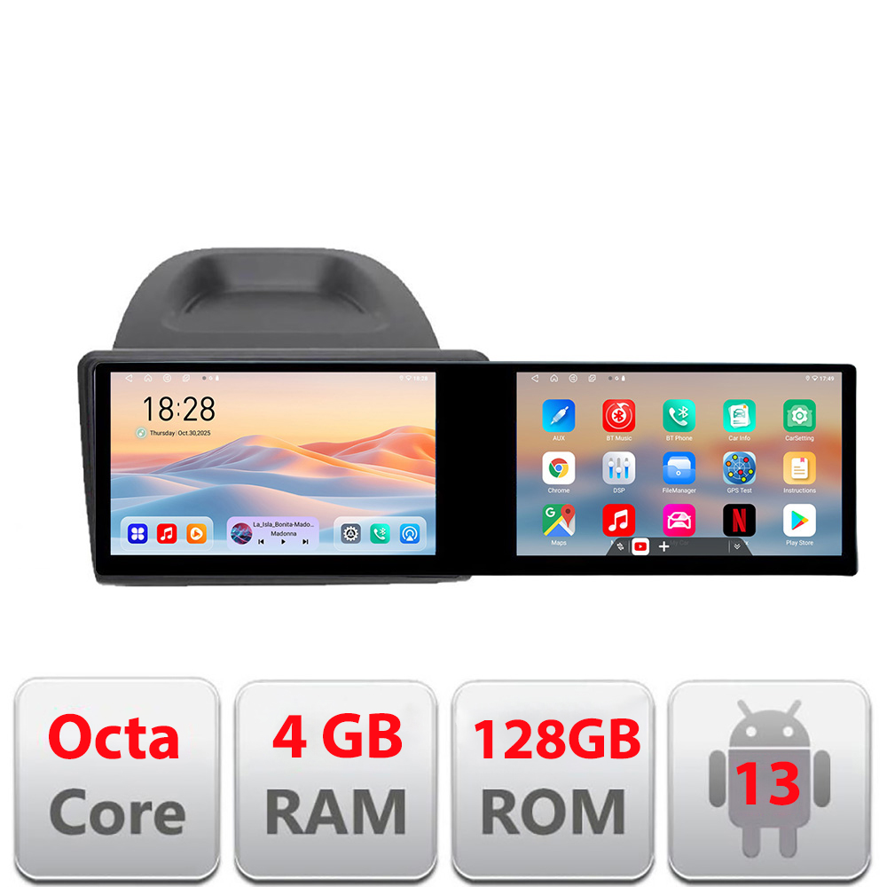 Navigatie Ford Fiesta Kit-256 Edotec 2 ecrane 8 core 4+128 21.6 inch Incell android Wifi 5Ghz gps internet CarStore Technology