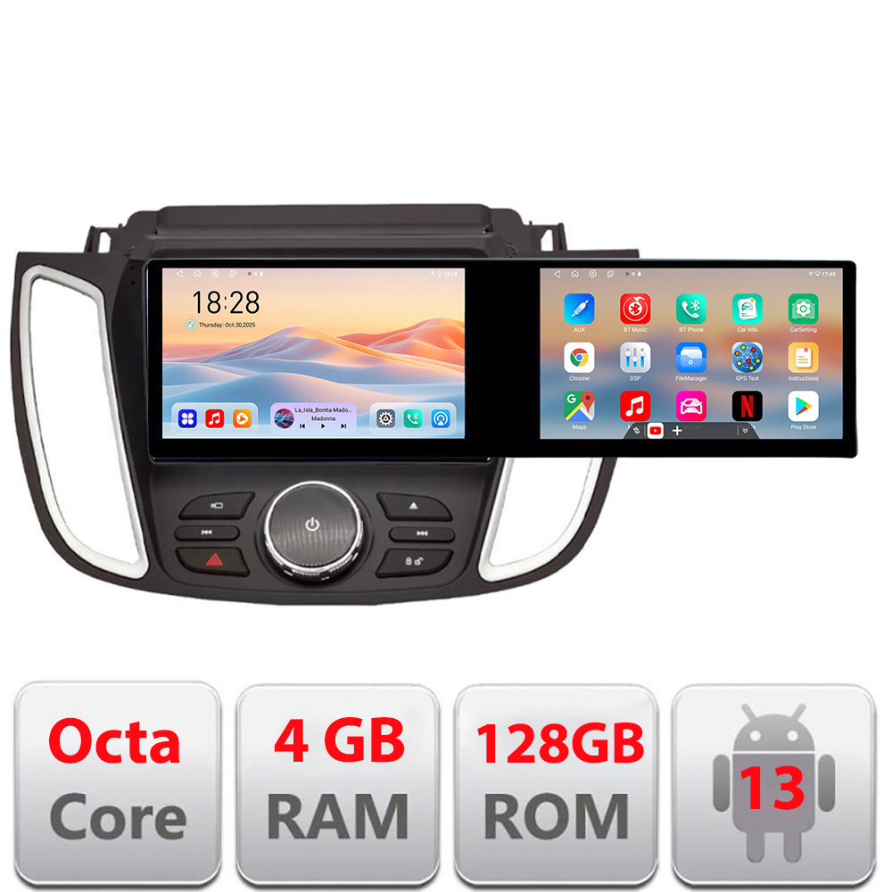 Navigatie Ford Kuga 2015-2020 SYNC2 si SYNC3 Lenovo 8 core 4+64 10.5 inch Incell 1K android Wifi 5Ghz gps internet CarStore Technology