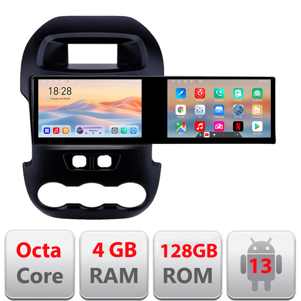 Navigatie Ford Ranger Kit-245 Edotec 2 ecrane 8 core 4+128 21.6 inch Incell android Wifi 5Ghz gps internet CarStore Technology