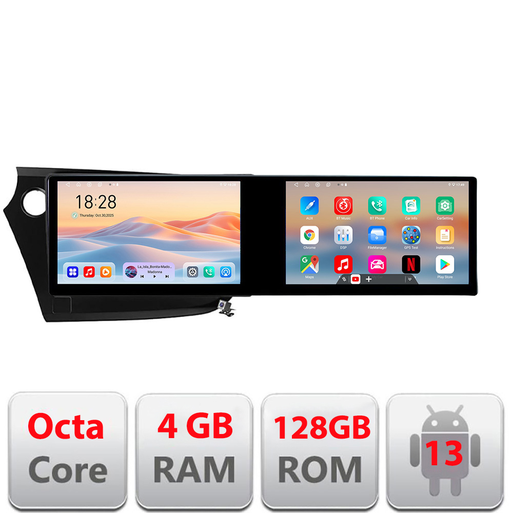 Navigatie Honda Insight 2009-2014 Kit-insight Edotec 2 ecrane 8 core 4+128 21.6 inch Incell android Wifi 5Ghz gps internet CarStore Technology