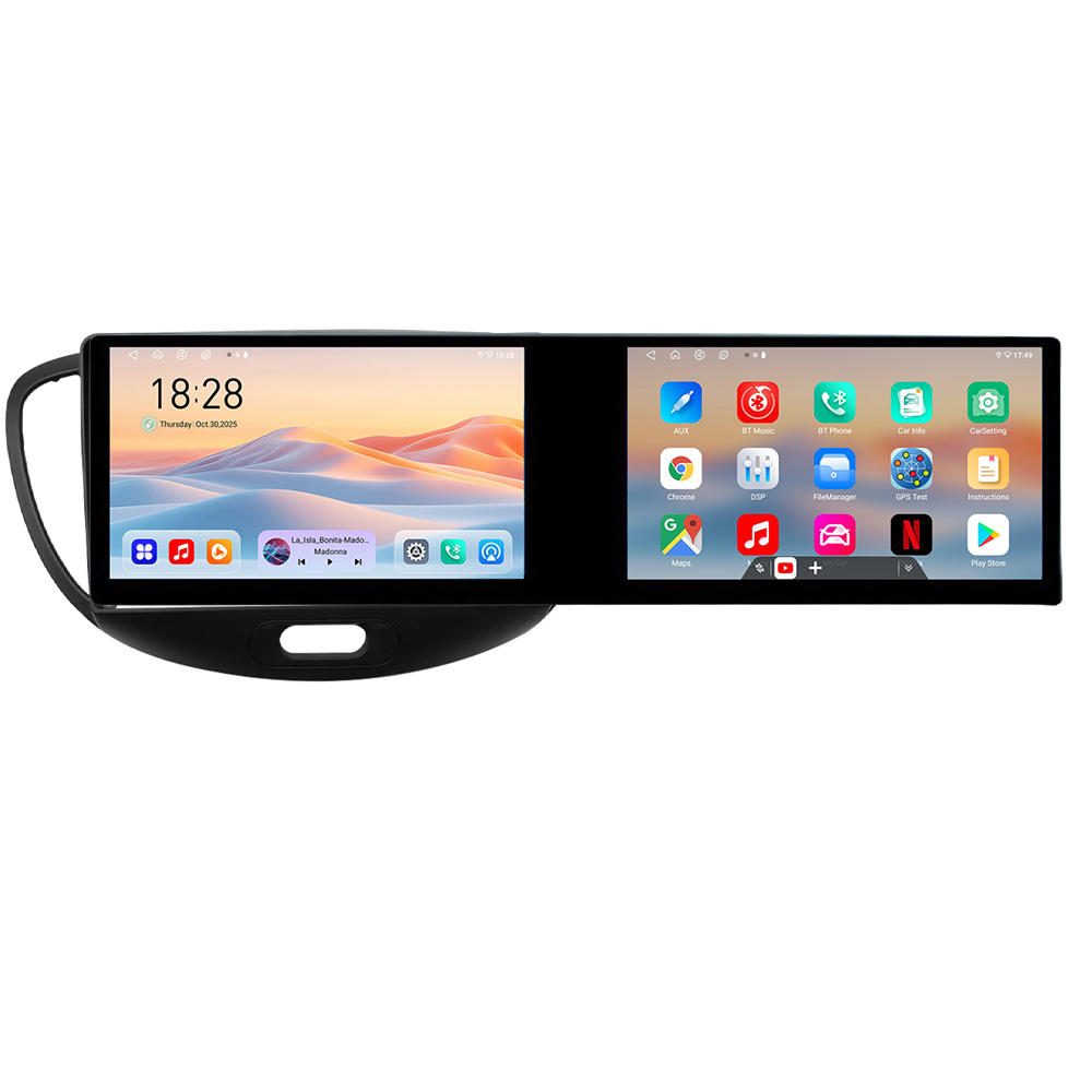 Navigatie Hyundai I10 2007-2013 Edotec 2 ecrane 8 core 4+128 21.6 inch Incell android Wifi 5Ghz gps internet KIT-i10-2007 CarStore Technology