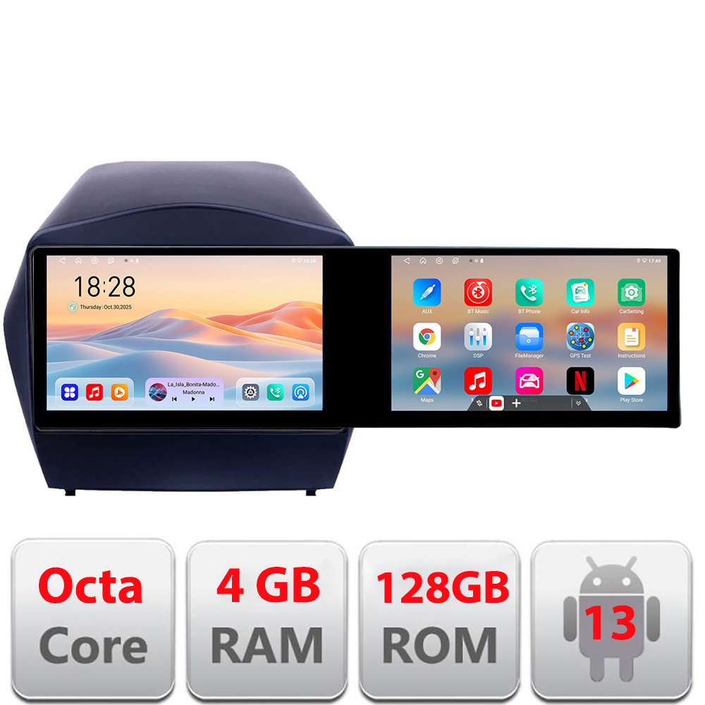 Navigatie Hyundai IX35 Kit-361 Edotec 2 ecrane 8 core 4+128 21.6 inch Incell android Wifi 5Ghz gps internet CarStore Technology