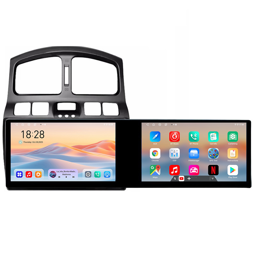 Navigatie Hyundai Santa Fe 2000-2006 Edotec 2 ecrane 8 core 4+128 21.6 inch Incell android Wifi 5Ghz gps internet C CarStore Technology