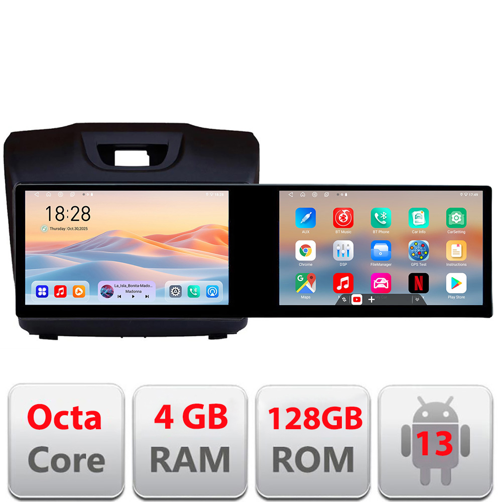 Navigatie Isuzu D-Max Kit-2234 Edotec 2 ecrane 8 core 4+128 21.6 inch Incell android Wifi 5Ghz gps internet v1 CarStore Technology