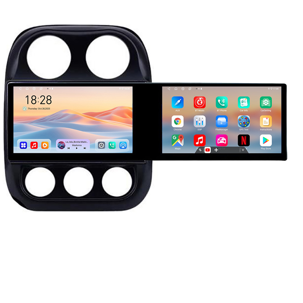 Navigatie Jeep Compass 2010-2016 Manual Kit-2500 Edotec 2 ecrane 8 core 4+128 21.6 inch Incell android Wifi 5Ghz gps internet 32 CarStore Technology