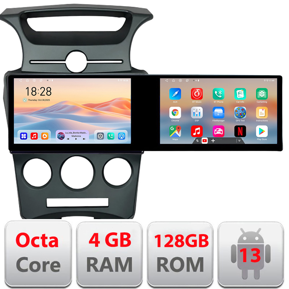 Navigatie Kia Carens 2006-2012 clima automata Edotec 2 ecrane 8 core 4+128 21.6 inch Incell android Wifi 5Ghz gps internet KIT-carens-2006 CarStore Technology