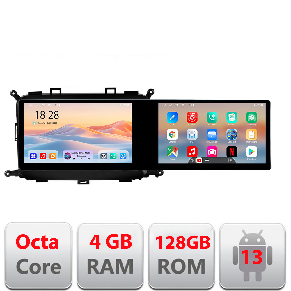 Navigatie Kia Carens 2013-2018 Kit-2023 Edotec 2 ecrane 8 core 4+128 21.6 inch Incell android Wifi 5Ghz gps internet CarStore Technology