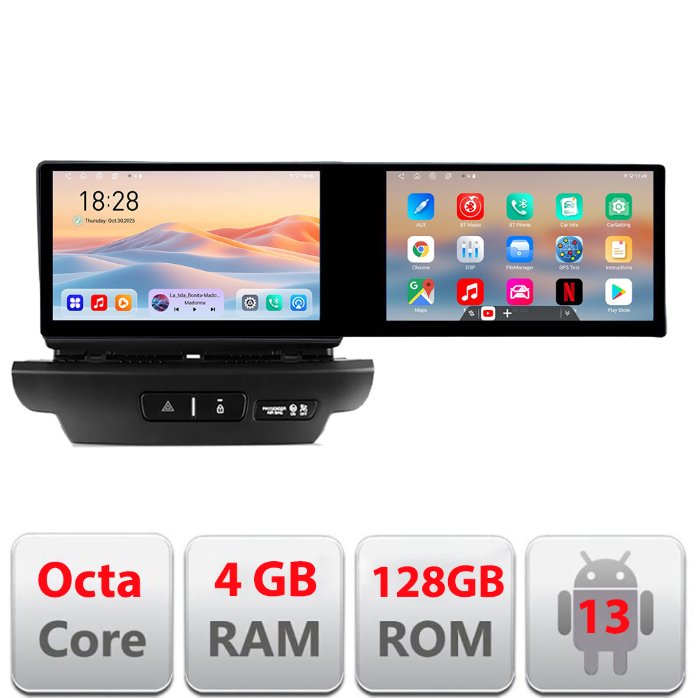 Navigatie Kia Ceed 2018-2020 Edotec 2 ecrane 8 core 4+128 21.6 inch Incell android Wifi 5Ghz gps internet KIT-ceed18 CarStore Technology
