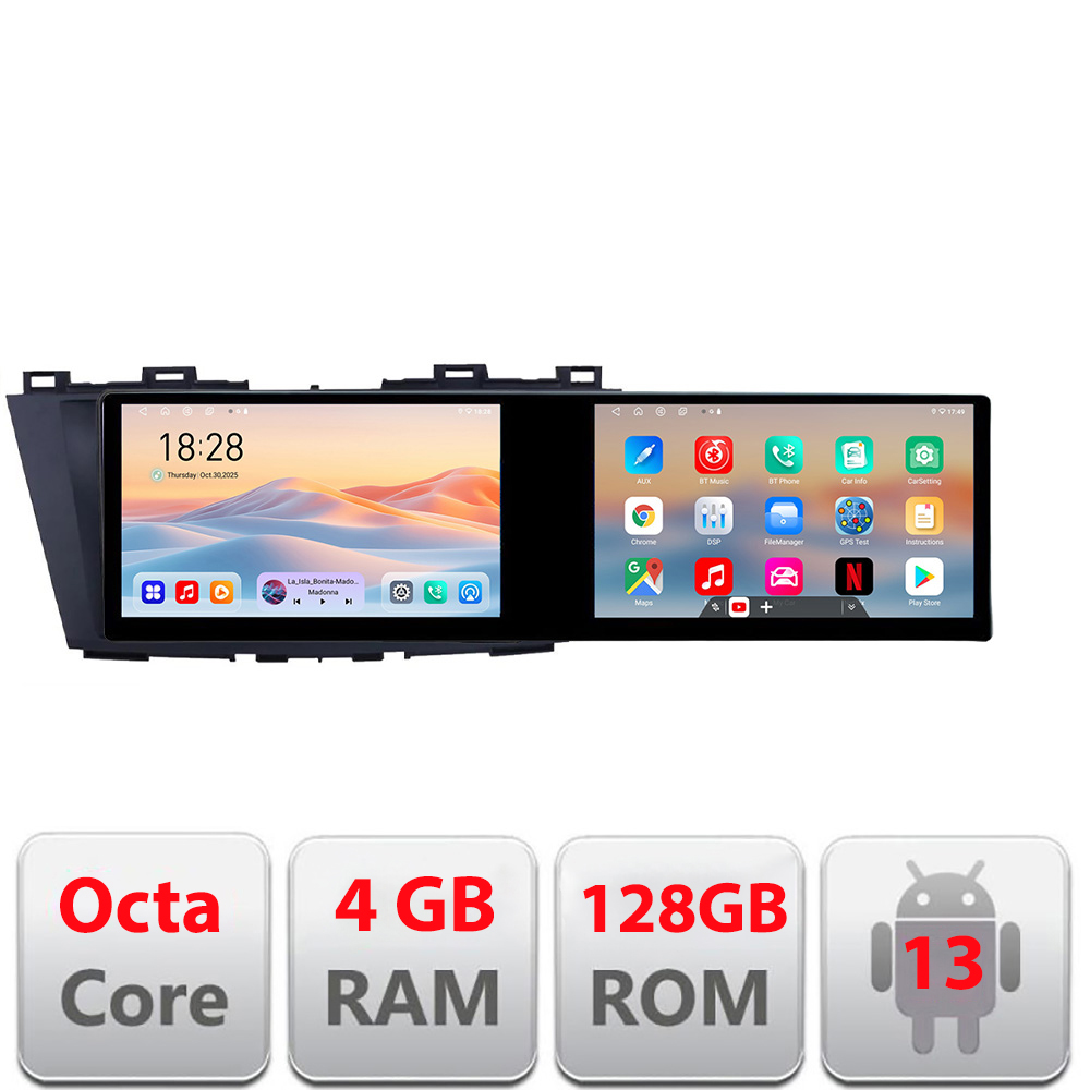 Navigatie Mazda 5 Edotec 2 ecrane 8 core 4+128 21.6 inch Incell android Wifi 5Ghz gps internet Kit-117 CarStore Technology