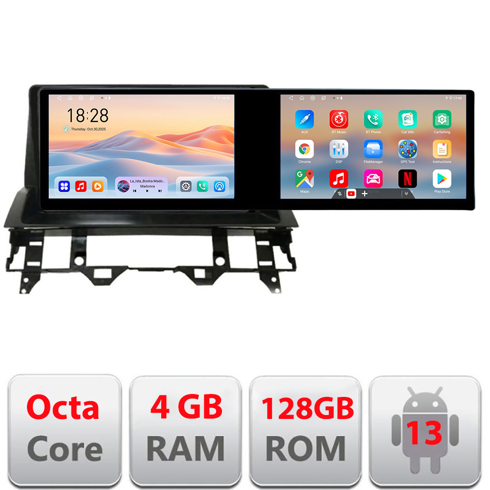 Navigatie Mazda 6 2004-2008 Kit-MZD6 Edotec 2 ecrane 8 core 4+128 21.6 inch Incell android Wifi 5Ghz gps internet Cor CarStore Technology