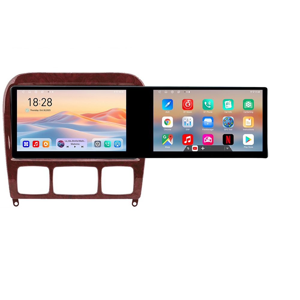 Navigatie Mercedes Clasa S 1998-2005 Kit-220 Edotec 2 ecrane 8 core 4+128 21.6 inch Incell android Wifi 5Ghz gps internet CarStore Technology