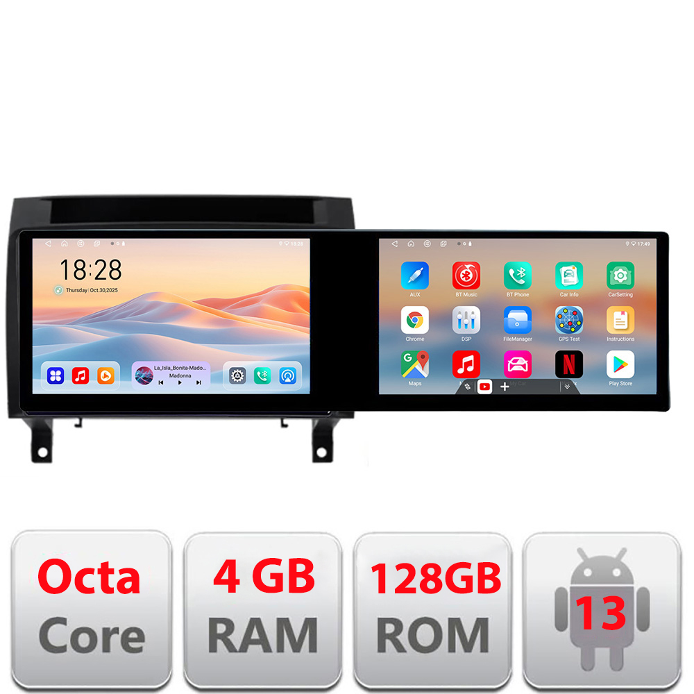 Navigatie Mercedes SLK 2004-2011 Kit-SLK Edotec 2 ecrane 8 core 4+128 21.6 inch Incell android Wifi 5Ghz gps internet CarStore Technology