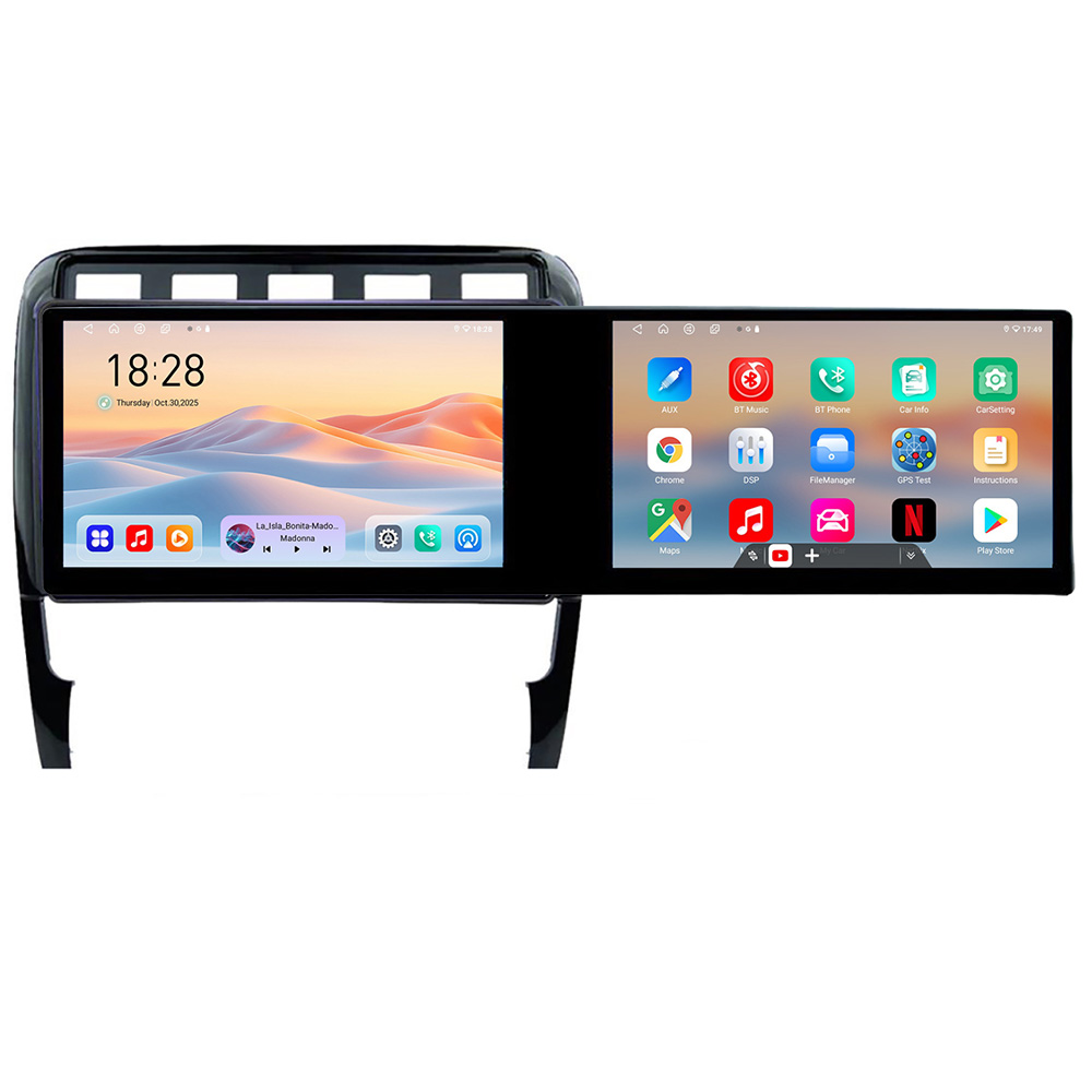 Navigatie Porsche Cayenne 2002-2011 Kit-443 Edotec 2 ecrane 8 core 4+128 21.6 inch Incell android Wifi 5Ghz gps internet Q CarStore Technology