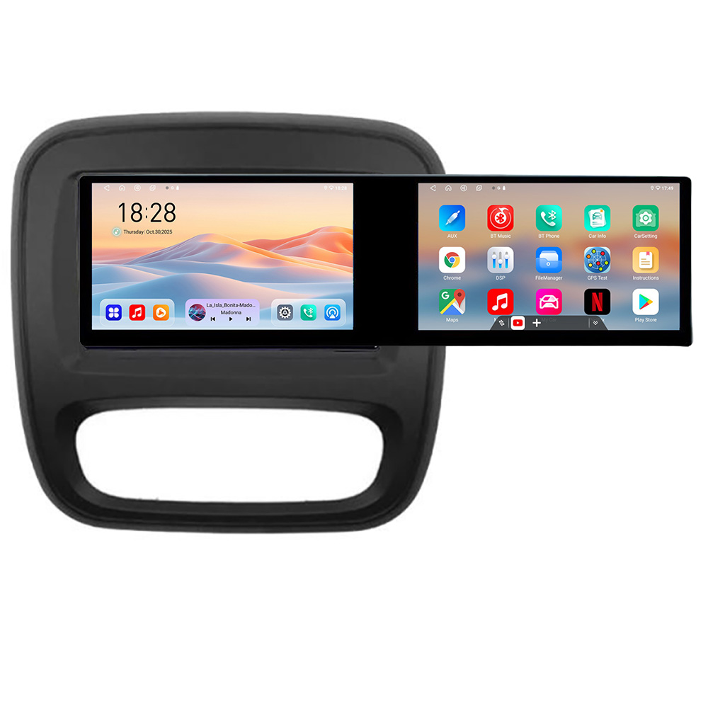 Navigatie Renault Trafic 2014-2017 Kit-rt09 Edotec 2 ecrane 8 core 4+128 21.6 inch Incell android Wifi 5Ghz gps internet Q CarStore Technology