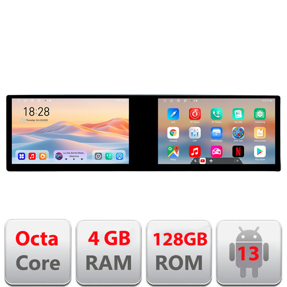 Navigatie Suzuki Splash Opel Agila 2008-2014 Edotec 2 ecrane 8 core 4+128 21.6 inch Incell android Wifi 5Ghz gps internet kit-splash- v1 CarStore Technology