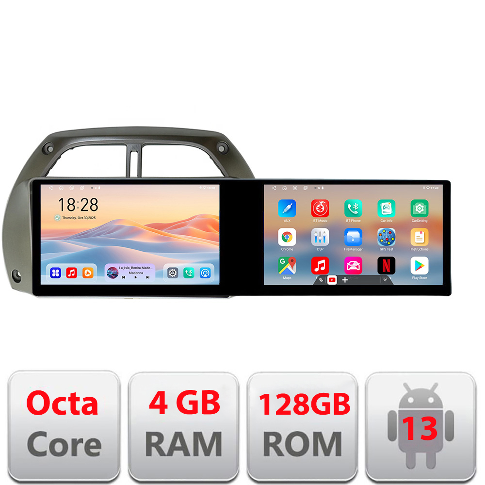 Navigatie Toyota Rav 4 2000-2004 Edotec 2 ecrane 8 core 4+128 21.6 inch Incell android Wifi 5Ghz gps internet kit-rav4-old CarStore Technology