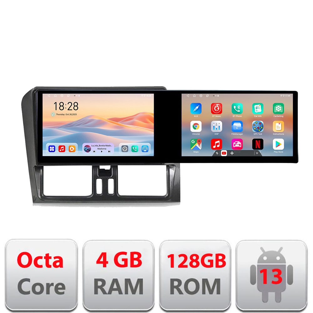 Navigatie dedicata Volvo XC60 2014-2018 cu sistem Sensus Connect Kit-272-14 Edotec 2 ecrane 8 core 4+128 21.6 inch Incell android Wifi 5Ghz gps internet CarStore Technology