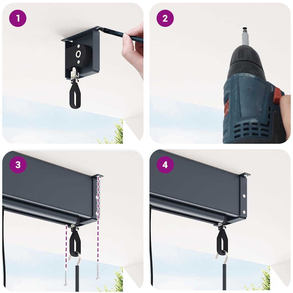 Jaluzea tip rulou de exterior, galben și albastru, 80 x 250 cm GartenMobel Dekor