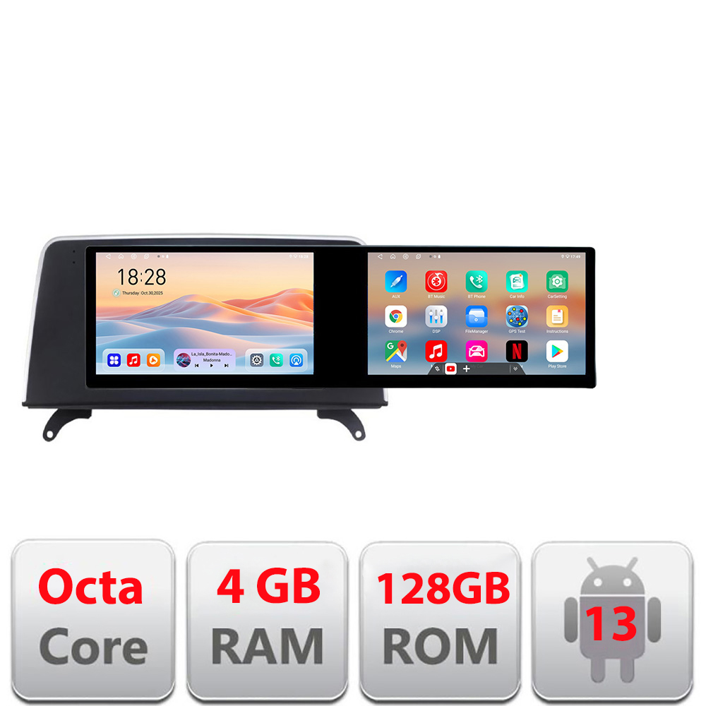 Navigatie BMW X5 X6 2009-2014 CIC Lenovo 8 core 4+64 10.5 inch Incell 1K android Wifi 5Ghz gps internet CarStore Technology