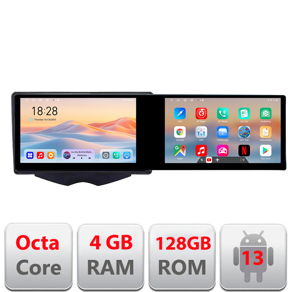 Navigatie Hyundai Veloster Edotec 2 ecrane 8 core 4+128 21.6 inch Incell android Wifi 5Ghz gps internet CarStore Technology