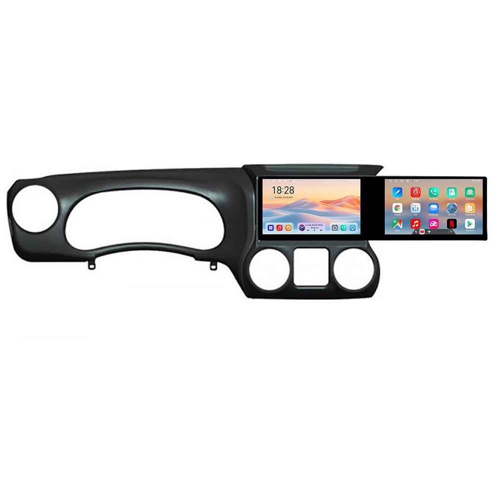 Navigatie Jeep Wrangler 2014-2016 Edotec 2 ecrane 8 core 4+128 21.6 inch Incell android Wifi 5Ghz gps internet Kit-wr-15 CarStore Technology