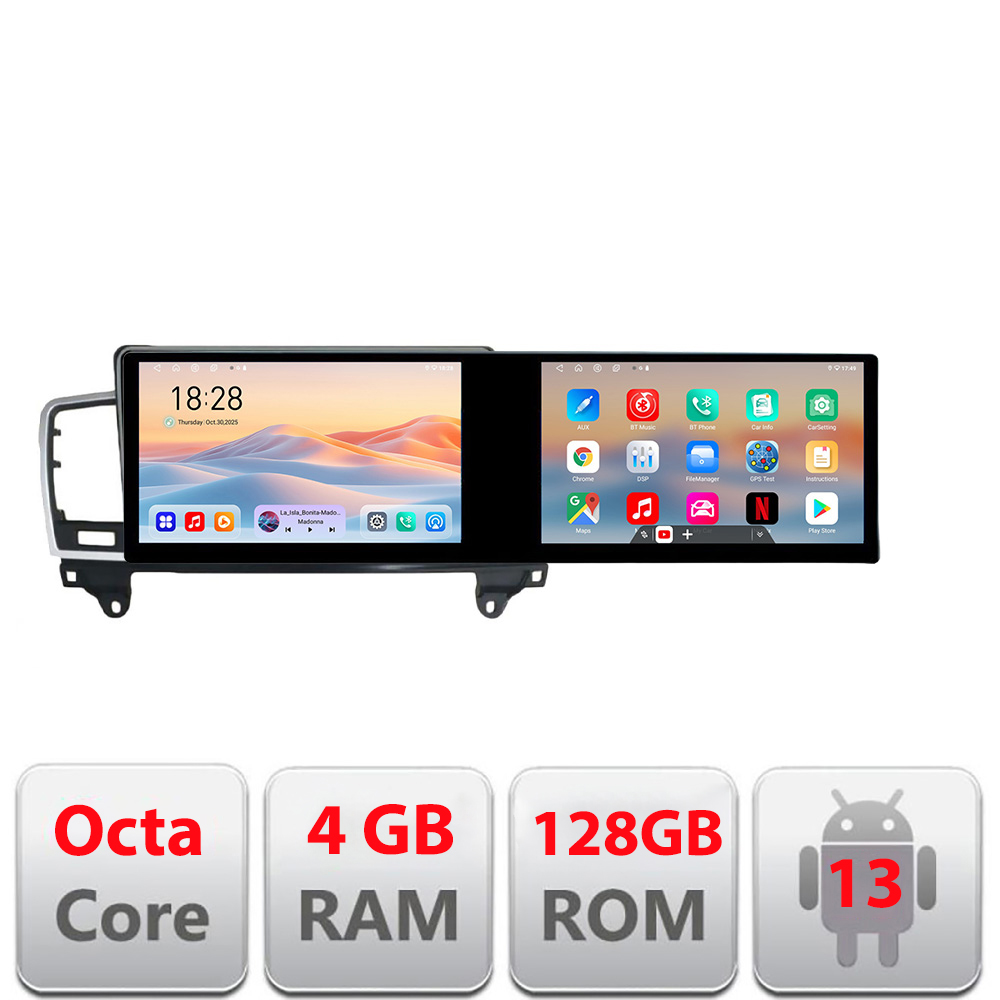 Navigatie Mercedes ML W166 NTG4.5 Kit-W166 Edotec 2 ecrane 8 core 4+128 21.6 inch Incell android Wifi 5Ghz gps internet CarStore Technology