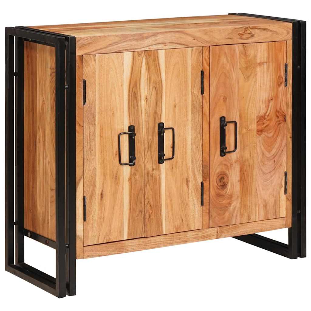 Mese cu uși Maro 80 x 33 x 70 cm Lemn masiv de acacia și metal GartenMobel Dekor