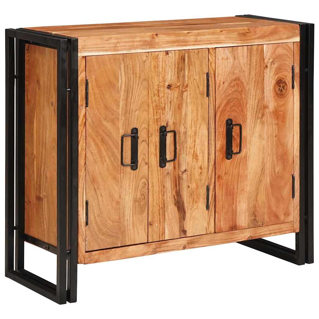 Mese cu uși Maro 80 x 33 x 70 cm Lemn masiv de acacia și metal GartenMobel Dekor