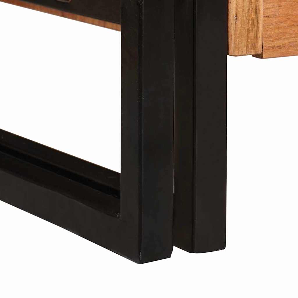 Mese cu uși Maro 80 x 33 x 70 cm Lemn masiv de acacia și metal GartenMobel Dekor