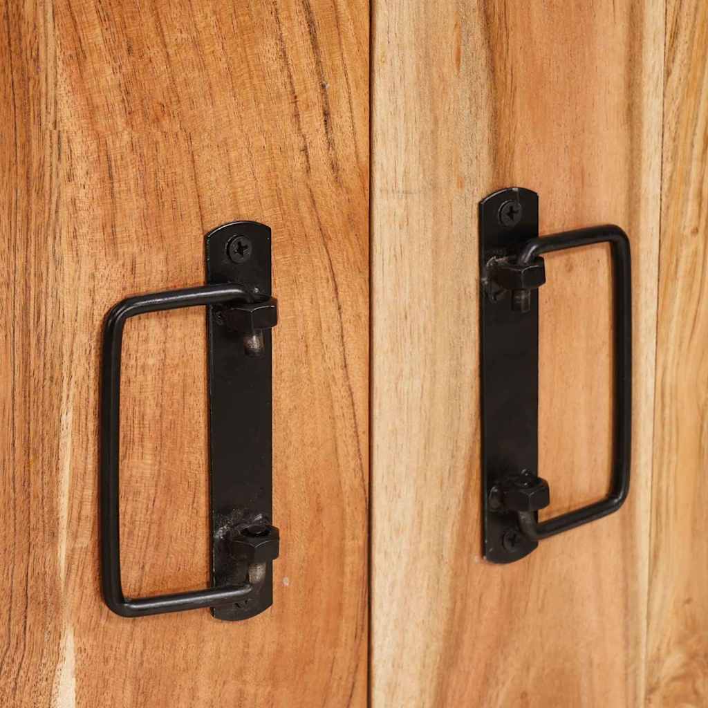 Mese cu uși Maro 80 x 33 x 70 cm Lemn masiv de acacia și metal GartenMobel Dekor