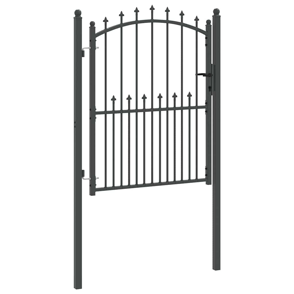 Poartă de gard cu țepi Gri 150 x 100 cm Oțel vopsit în pulbere GartenMobel Dekor