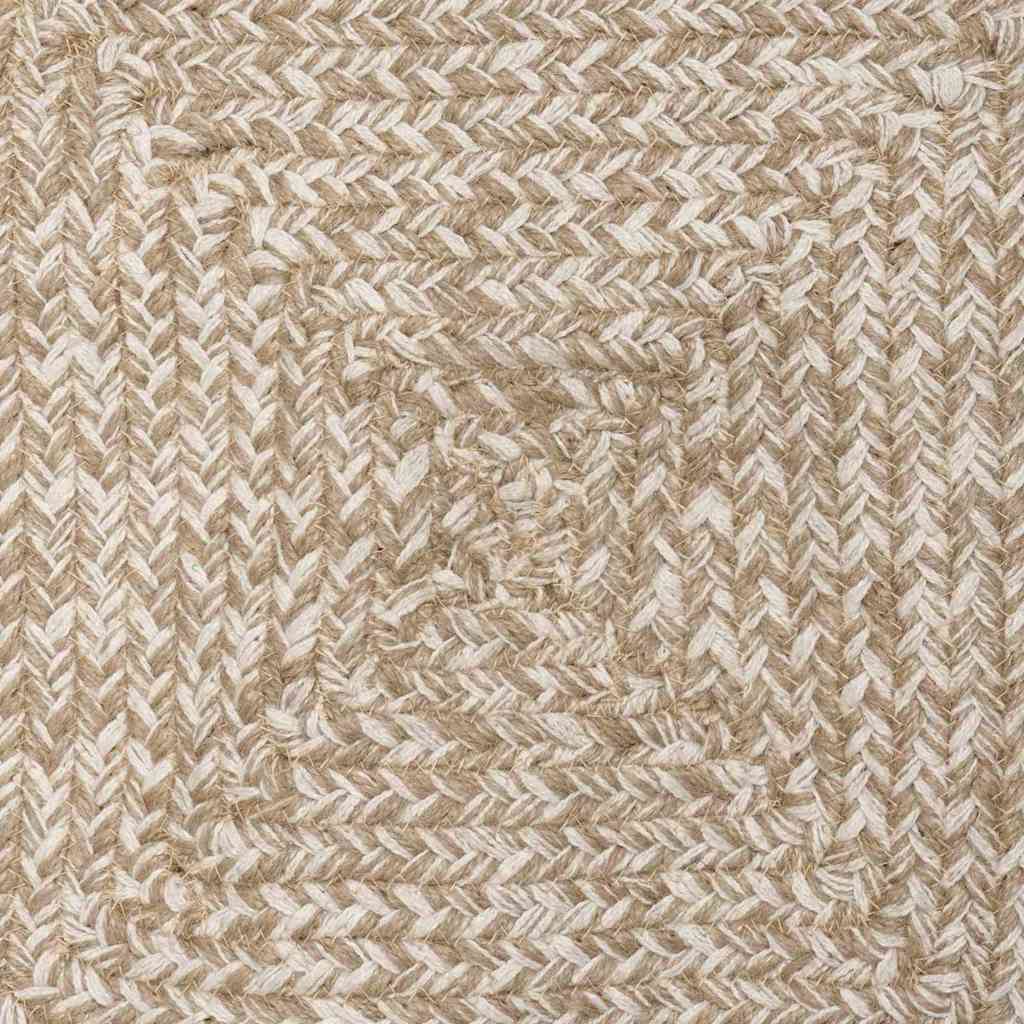 Covor Basketweave Natural și alb 120 x 120 cm Iută GartenMobel Dekor