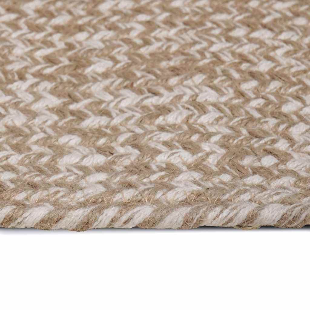 Covor Basketweave Natural și alb 240 x 240 cm Iută GartenMobel Dekor