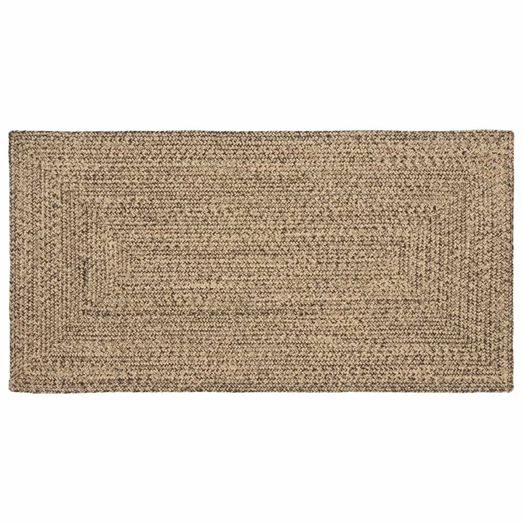 Covor Basketweave Natural și negru 100 x 200 cm Iută GartenMobel Dekor