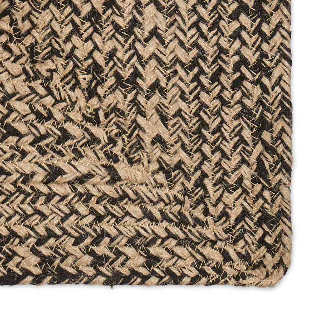 Covor Basketweave Natural și negru 100 x 200 cm Iută GartenMobel Dekor