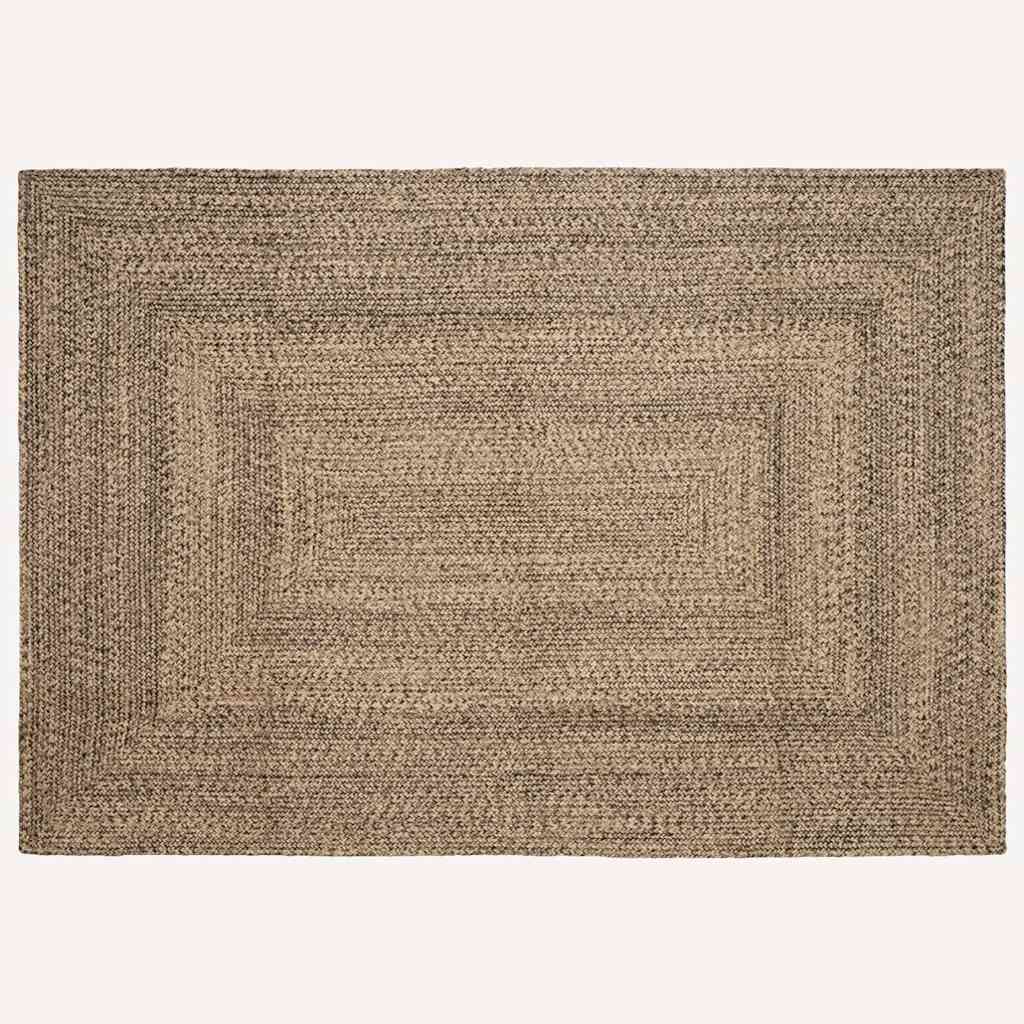 Covor Basketweave Natural și negru 160 x 230 cm Iută GartenMobel Dekor