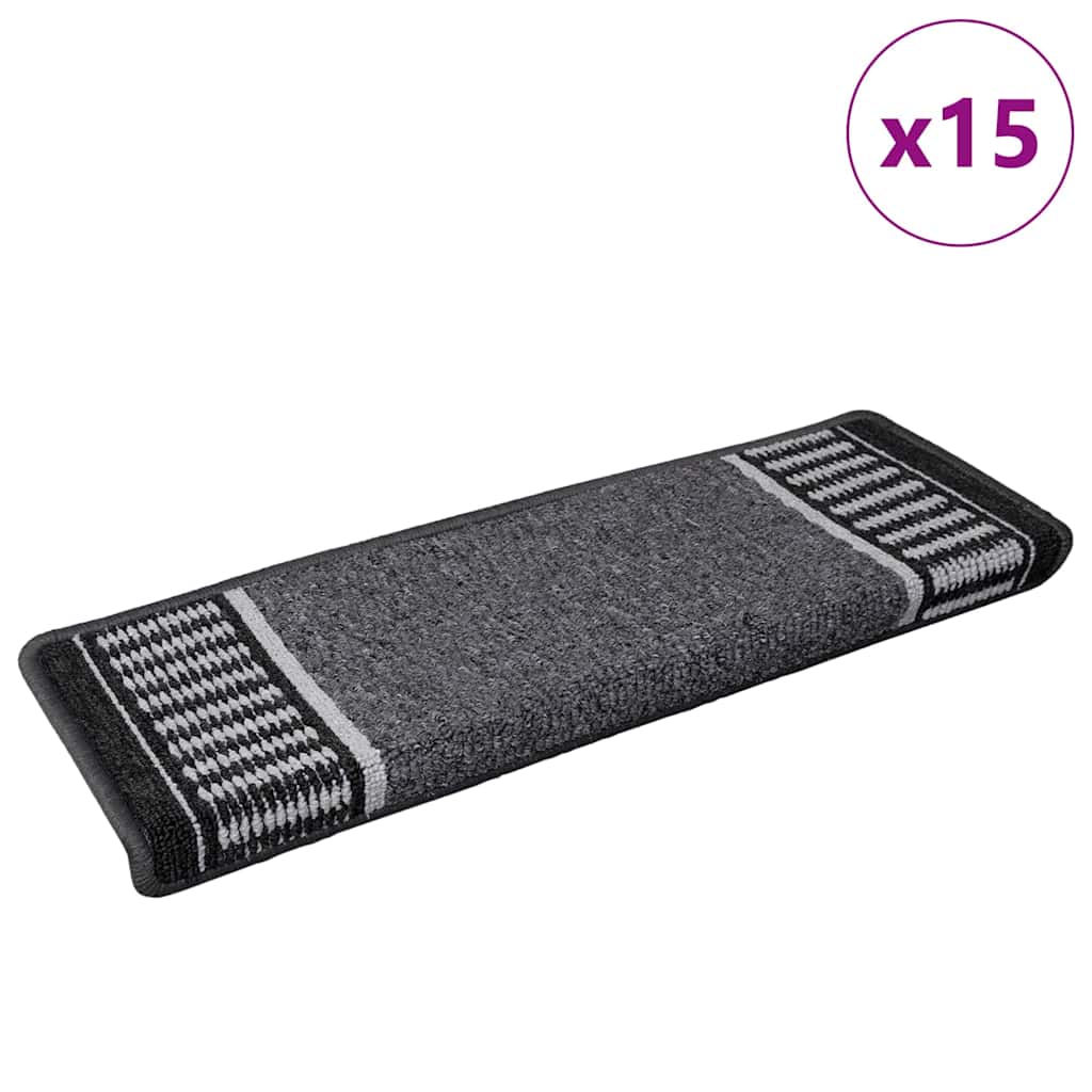 Mochete autocolante pentru scară 15 pcs Antracit 65 x 21 x 4 cm GartenMobel Dekor