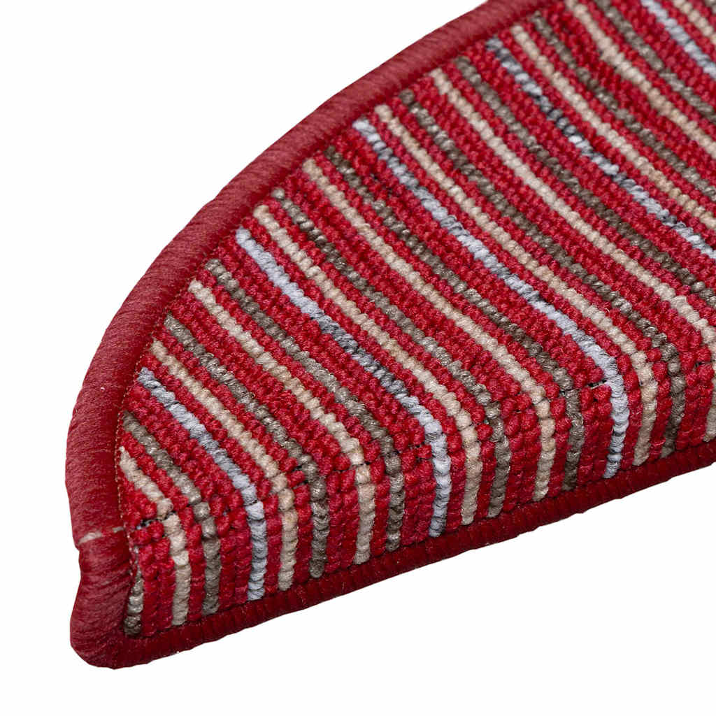 Mochete autocolante pentru scară 15 pcs Roșu 56 x 17 x 3 cm GartenMobel Dekor