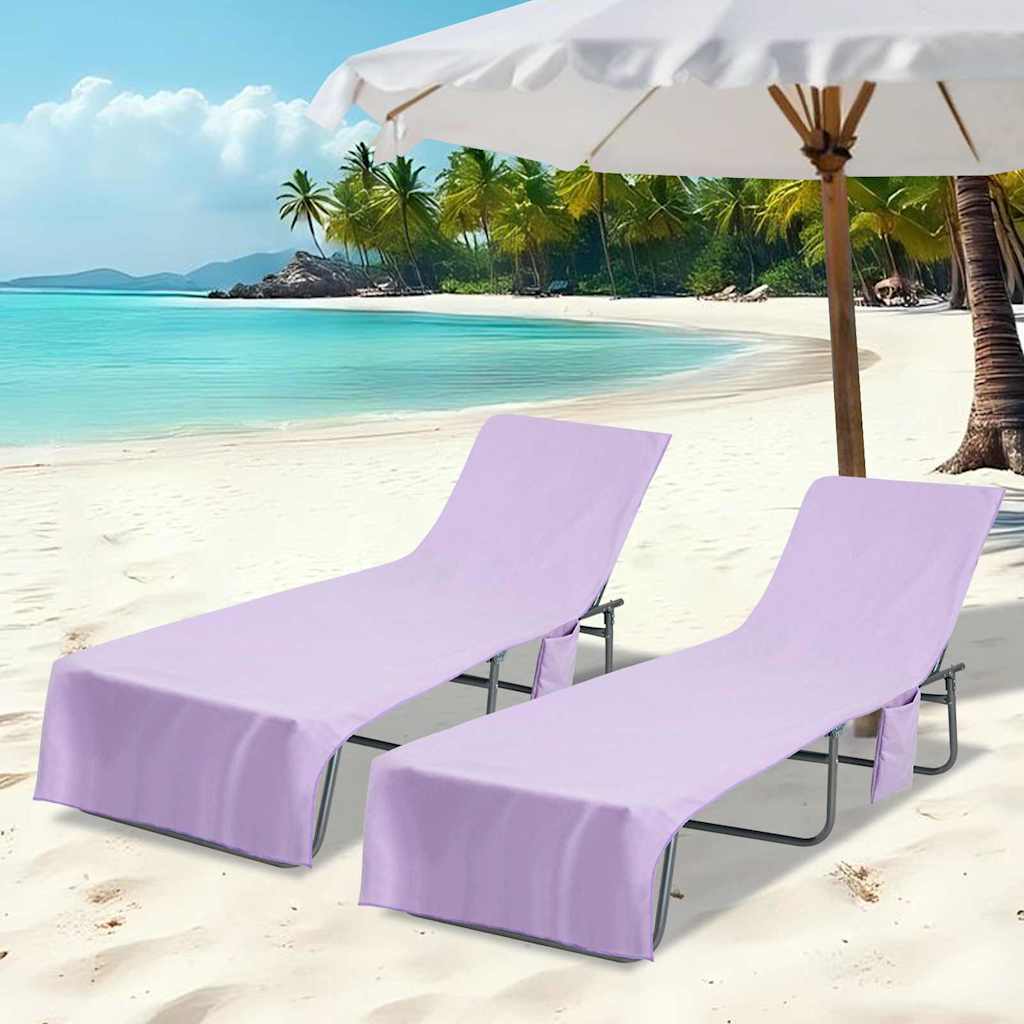 Prosoape pentru șezlong 2 pcs Violet 210 x 75 cm GartenMobel Dekor