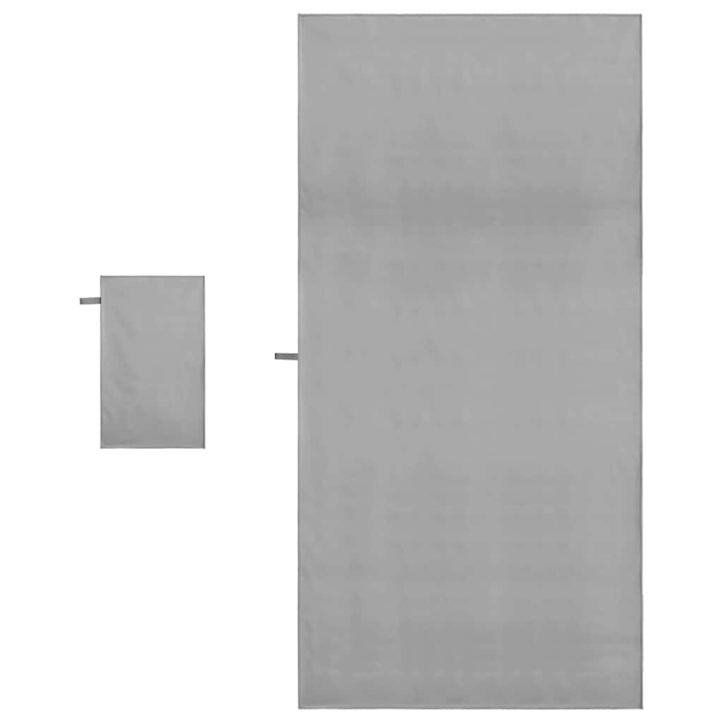 Set de Prosoape Sport 2 pcs Gri închis țesătură GartenMobel Dekor