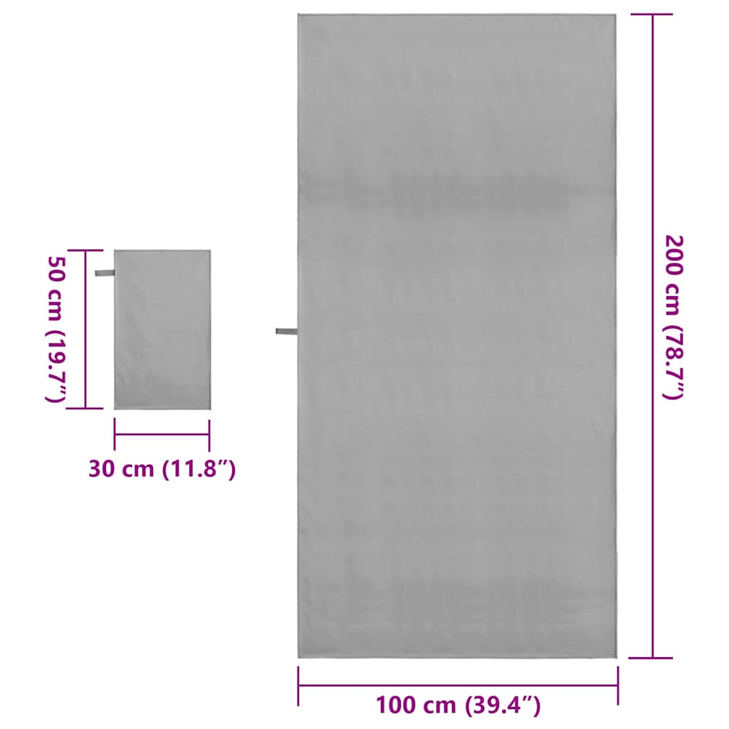 Set de Prosoape Sport 2 pcs Gri închis țesătură GartenMobel Dekor