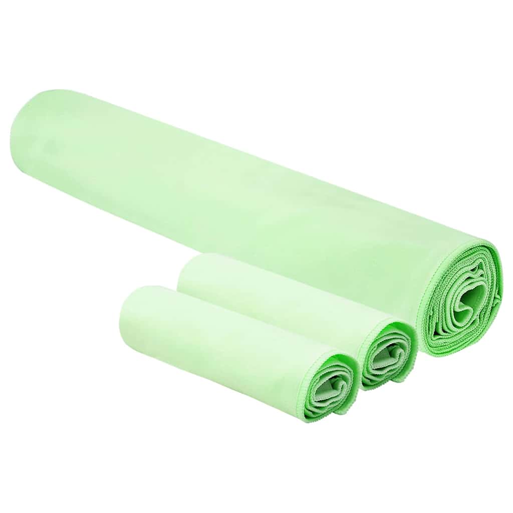 Set de Prosoape Sport 3 pcs Verde Poliester și poliamidă GartenMobel Dekor